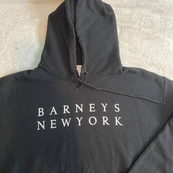 Authentic Barney's New York Black Hoodie Hooded Sweatshirt Size Small - Picture 8 of 10